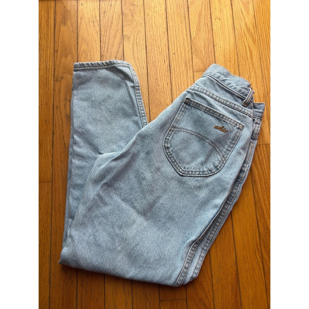 Vintage 90s Chic High Rise High‎ waist Lightwash Junior Jeans size 9 28" long